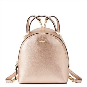 NWT Kate Spade ♠️ rose gold leather backpack new